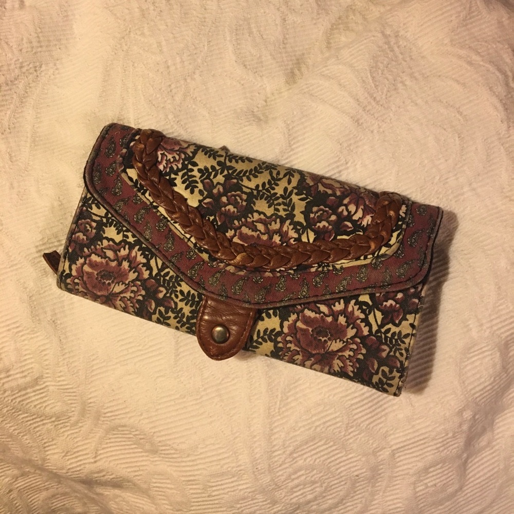 Floral print cloth wallet